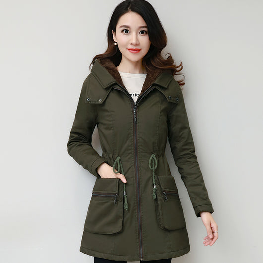 Abrigo de Algodón Polar con Capucha para Mujer - Talla Plus - Image 15