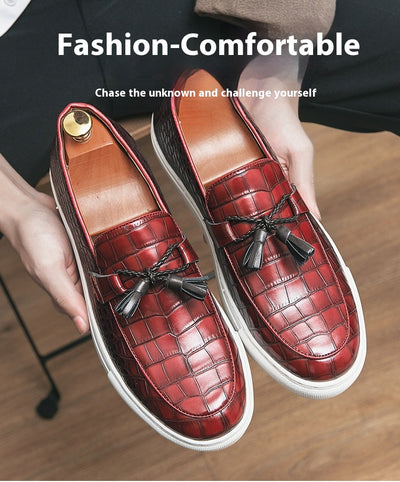 Tenis Casuales Británicos con Borlas para Hombre Talla Grande - Image 7
