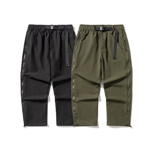 Pantalones Casuales Hombre Corte Entallado con Estampado y Cierre