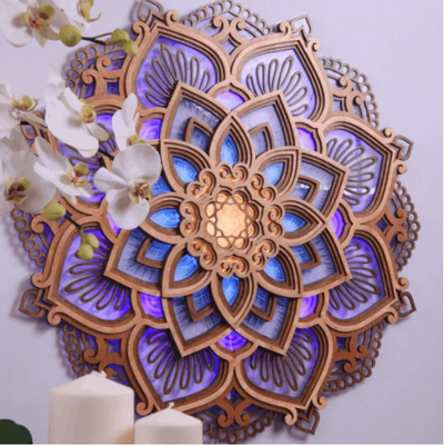 Lámpara LED Mandala para Yoga - Luz Nocturna Relajante - Image 2