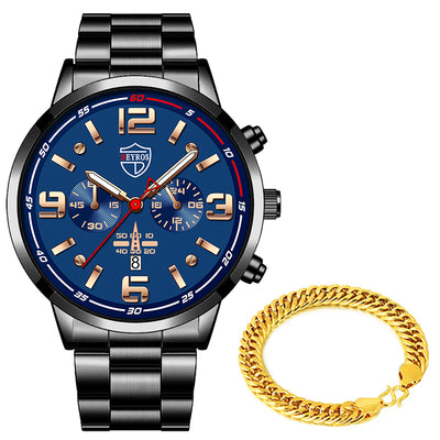 Reloj de Cuarzo para Hombre con Banda de Acero y Calendario Luminoso - Image 9