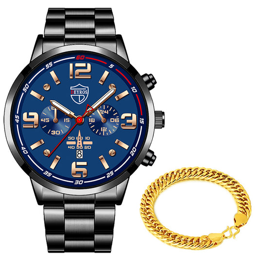Reloj de Cuarzo para Hombre con Banda de Acero y Calendario Luminoso - Image 9