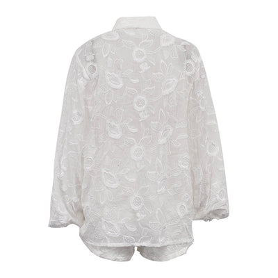 Conjunto Transparente con Bordados y Short de Talle Alto - Image 9