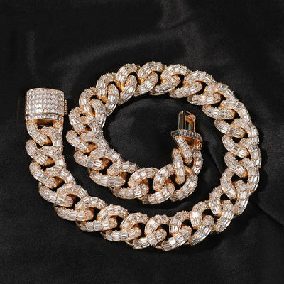 Pulsera y Collar Cubano Personalizado para Hombre con Circonia Cúbica Cuadrada - Image 10