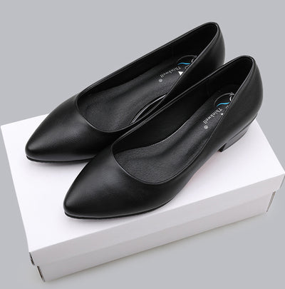 Zapato de Cuero Negro Suela Blanda Confort Plano - Image 8
