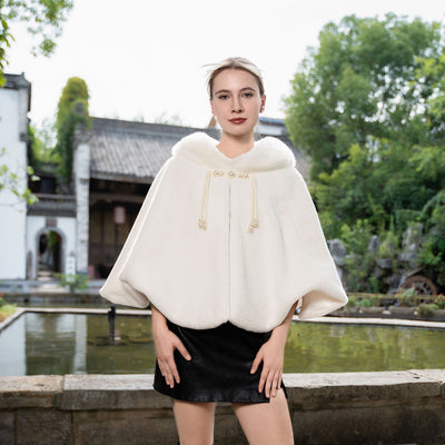 Capa Tejida Plus Size con Pelaje Grueso y Acolchado Térmico