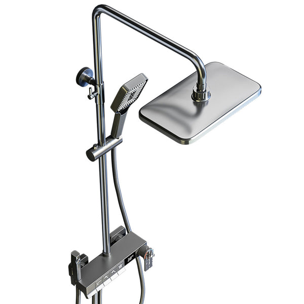 Conjunto de Ducha Gris Gun - Cabezal de Lluvia Premium