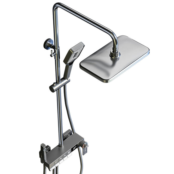 Conjunto de Ducha Gris Gun - Cabezal de Lluvia Premium