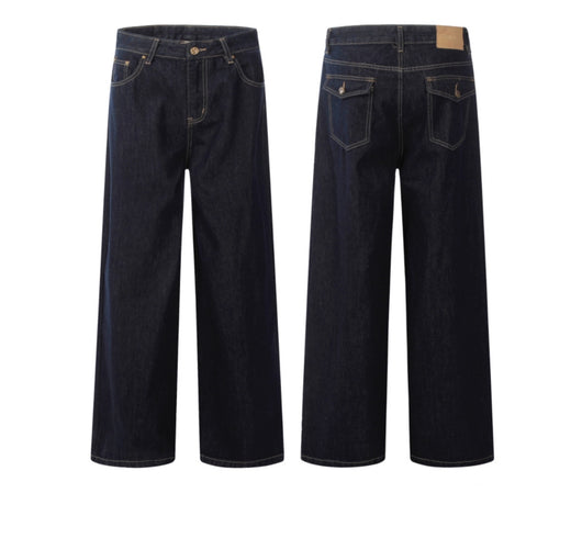 Jeans Retro Americano Tiro Alto Azul Oscuro - Image 12