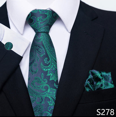 Conjunto Completo de Accesorios Ejecutivos: Corbata, Pañuelo y Gemelos Formales - Image 21