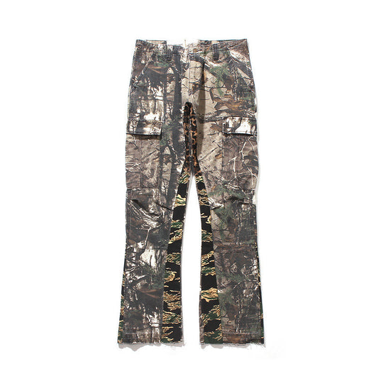Overol Flare Hombre con Estampado Camuflaje y Costuras Decorativas - Image 4