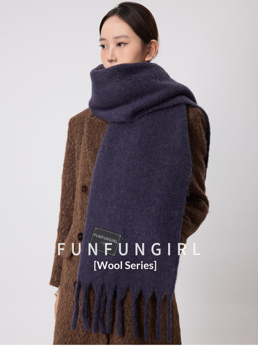 Bufanda de Lana Gruesa con Flecos Lisos para Mujer - Abrigo Cálido para el Cuello - Image 31