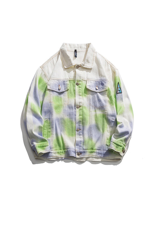 Chaqueta Tie-dye Estilo Universitario Suelta para Parejas - Image 11