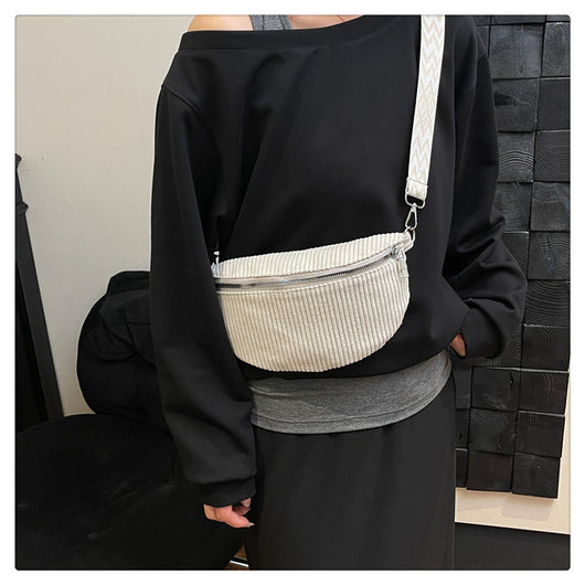Bolsa Bandolera de Pana para Mujer - Bolso Cruzado de Hombro Único - Image 21