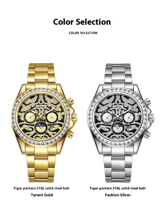 Reloj Mecánico Automático Hombre con Calendario Sol Luna Estrella Resistente al Agua - Image 20