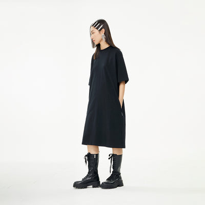 Remera Larga Tipo Falda Oversize de Algodón Slub