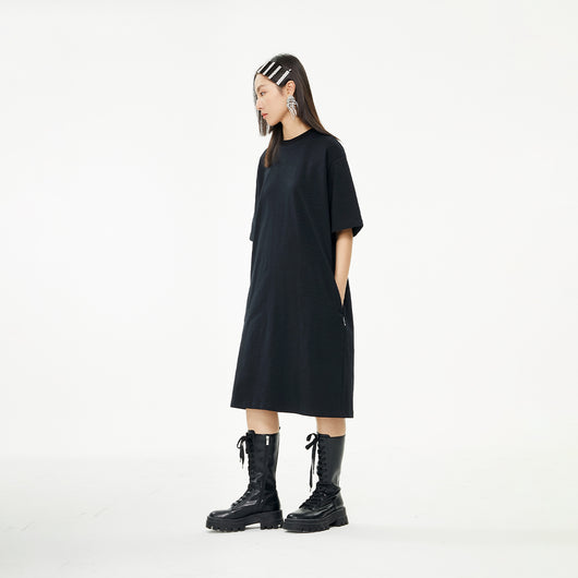 Remera Larga Tipo Falda Oversize de Algodón Slub