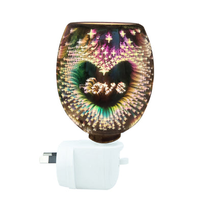 Lámpara Nocturna de Rejilla con Quemador de Cera y Herrajes Plateados - Image 3