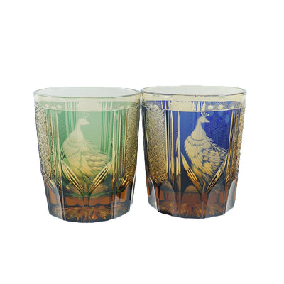 Vaso de Whiskey de Cristal Tallado a Mano con Diseño de Pavo Real - Image 11