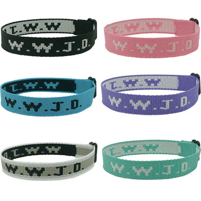 Pulsera Ajustable con Cinta Jacquard Estampada WWJD Unisex - Image 32