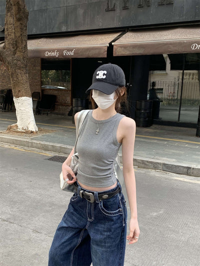 Chaleco Plisado Ajustado sin Mangas Estilo Hot Girl - Image 18