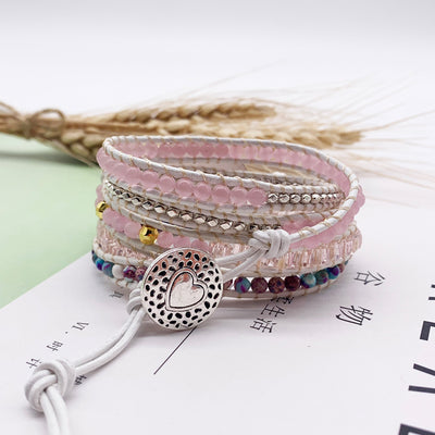 Pulsera Boho Tejida de Cuarzo Multicapas Artesanal - Image 10