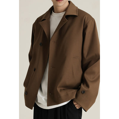Abrigo Ejecutivo de Cuello Vuelto con Mezcla de Tela Twill para Hombre - Image 2