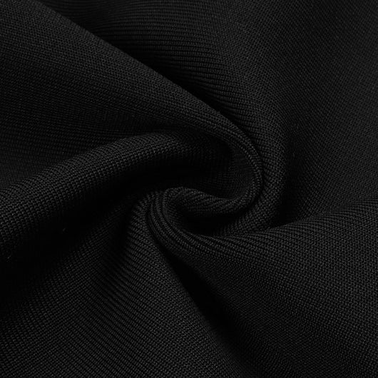 Vestido de Malla con Cuello de Piel Sintética, Hombro Descubierto y Lunares - Image 15
