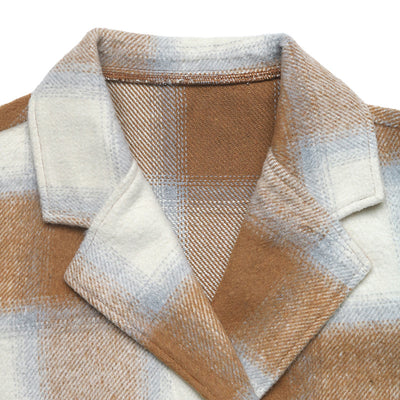 Abrigo de Cuadros con Cuello de Traje Doble Botonadura - Image 10