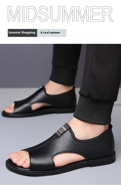 Sandalias de Cuero Roma Transpirables con Suela Suave para Hombre - Image 12