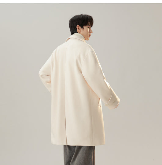 Abrigo de Lana Estilo Coreano Cuello Solapa Elegante - Image 9
