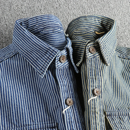 Camisa Denim Vintage Desgastada para Hombre - Image 10