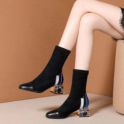 Botas Tacón Alto con Punta Afilada y Detalles de Cristal - Image 19