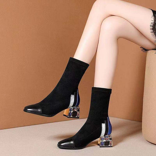 Botas Tacón Alto con Punta Afilada y Detalles de Cristal - Image 19