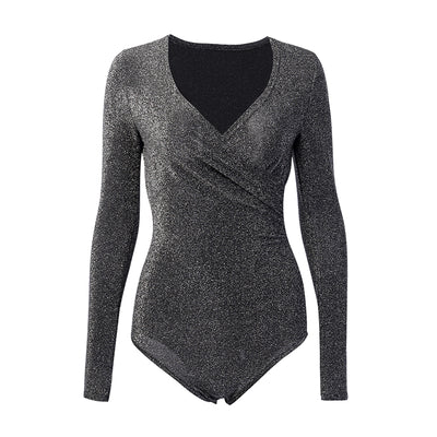 Blusa de Seda Ajustada con Cuello V y Volantes - Elegancia Femenina de Manga Larga - Image 10