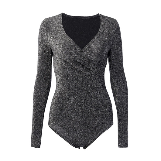 Blusa de Seda Ajustada con Cuello V y Volantes - Elegancia Femenina de Manga Larga - Image 10