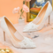 Zapatos de Novia con Encaje Blanco Floral