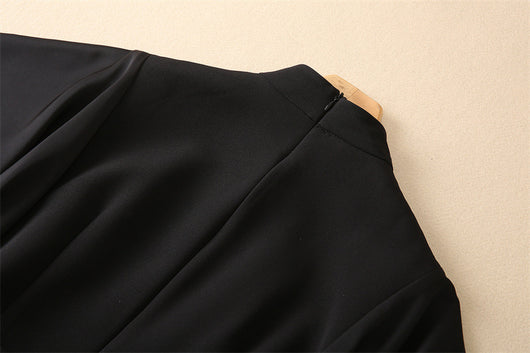 Jumpsuit Ejecutivo de Manga Larga con Cintura Ajustada Negro - Image 33
