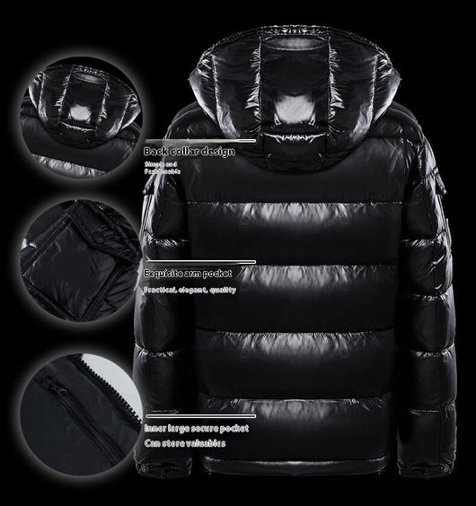 Abrigo Corto Brillante Acolchado para Hombre - Chaqueta de Plumón Térmico - Image 10