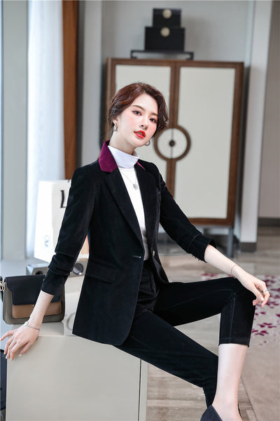 Traje Ejecutivo Acolchado de Pana para Mujer - Image 10