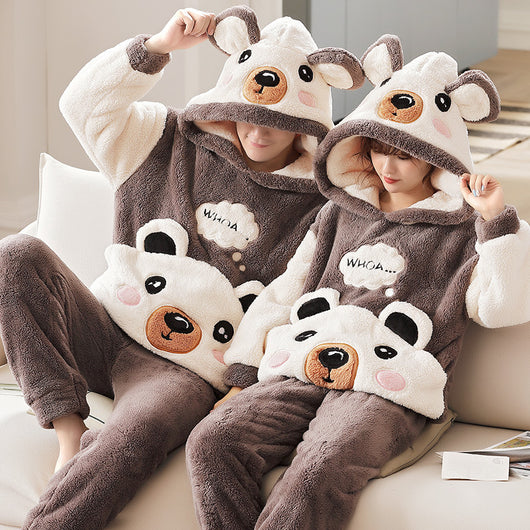 Conjunto de Pijama Coral con Capucha - Fleece Suave para Casa - Image 25