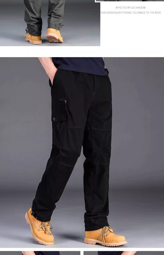 Pantalones Casuales Relajados de Cintura Alta con Aislamiento Térmico para Hombre - Image 8