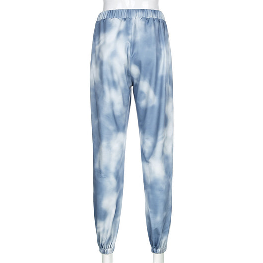 Leggings casuales tie-dye con estampado de mariposas - Image 24