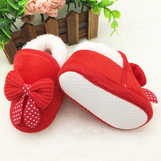 Zapatos de Bebé Niña con Moño y Forro Acolchado de Terciopelo - Image 3