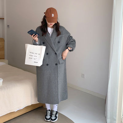 Abrigo de Lana Gris Suelto para Mujer - Versátil y Cómodo - Image 16