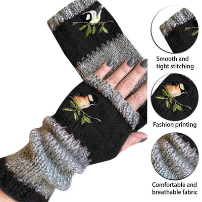 Guantes Cálidos para Mujer con Costuras y Bordados Elegantes