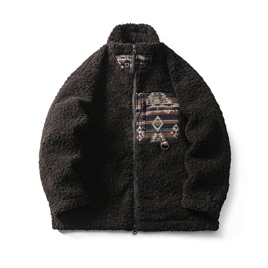 Abrigo Patchwork Retro Americano Acolchado en Algodón y Cashmere - Image 2