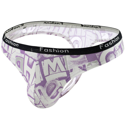 Tanga de Algodón para Hombre con Estampado y Cintura Elástica