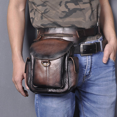 Bolsa Retro de Cuero Encerado para Cámara y Teléfono - Estilo Vintage para Hombre - Image 13