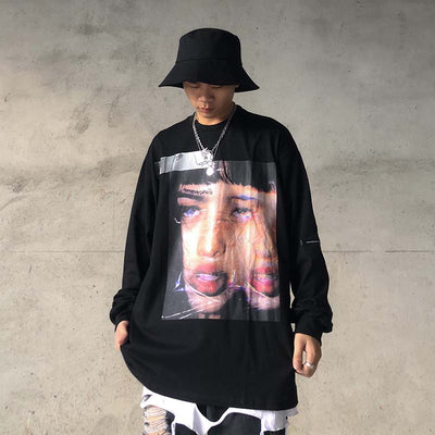 Camiseta Manga Larga Retrato Urbano para Hombre